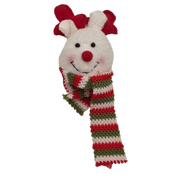 Christmas Brooch Pin Reindeer Polar Bear Critter Scarf Antlers Cute Soft Holiday - Picture 1 of 14